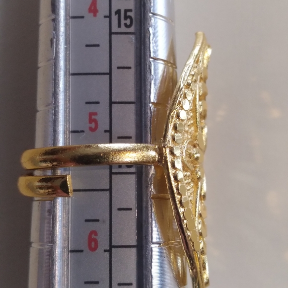 💎 #5  AMAZING DUBAI Gold Adjustable Size Shield Ring 😯 - Picture 7 of 9